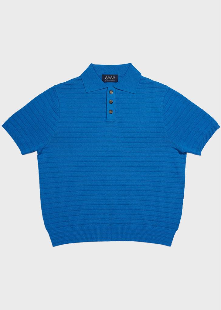 PLEATS POLO KNIT [BLUE]