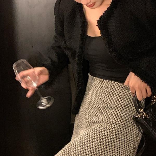 노카라 수술 트위드 자켓 m25885j