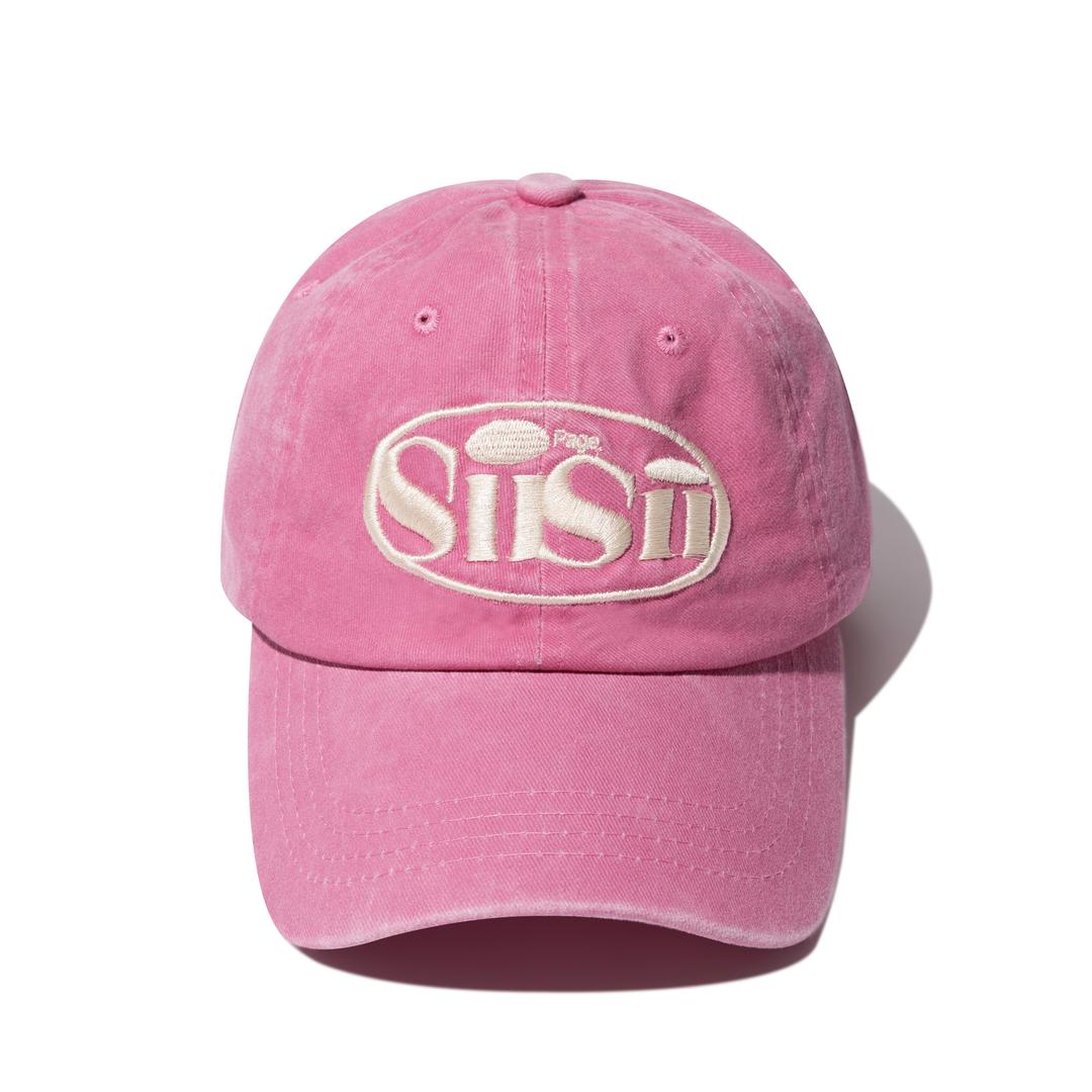 오발 로고 피그먼트 볼캡 핑크