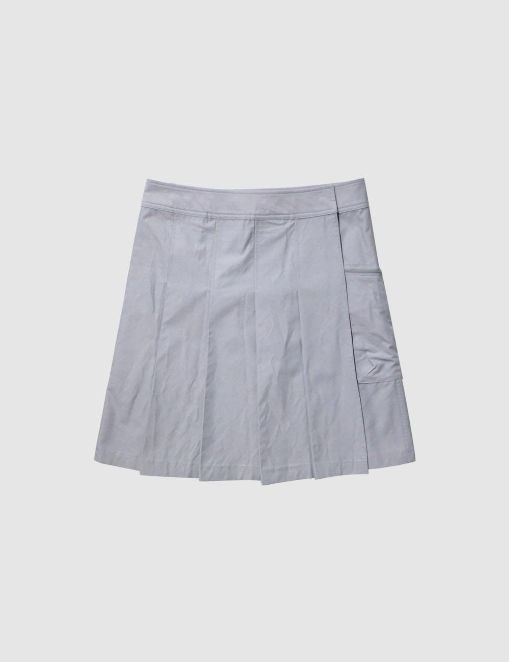 Wrap pleats skirt, light grey