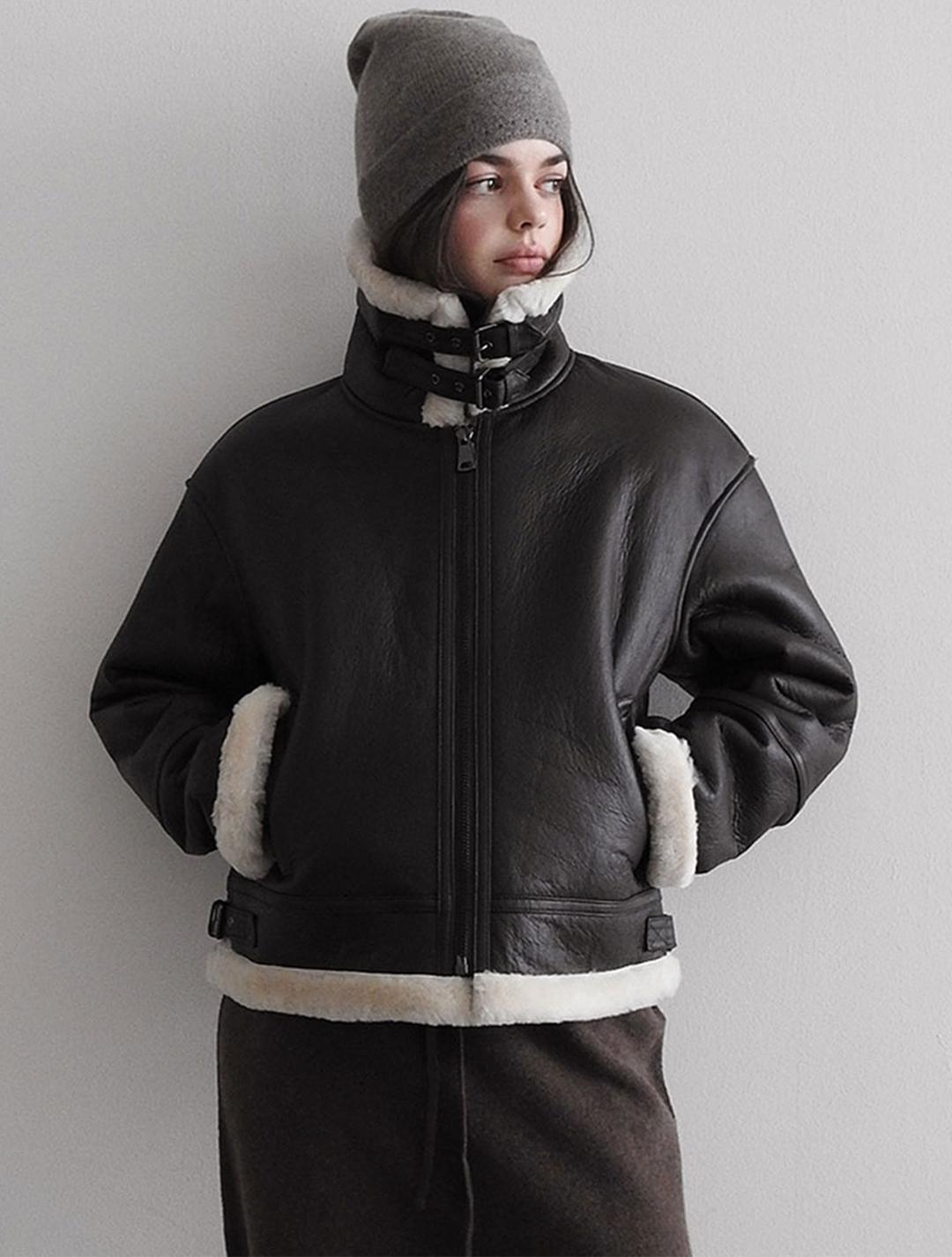 호주 양모 램스킨 숏 리얼 무스탕_KSJK240817