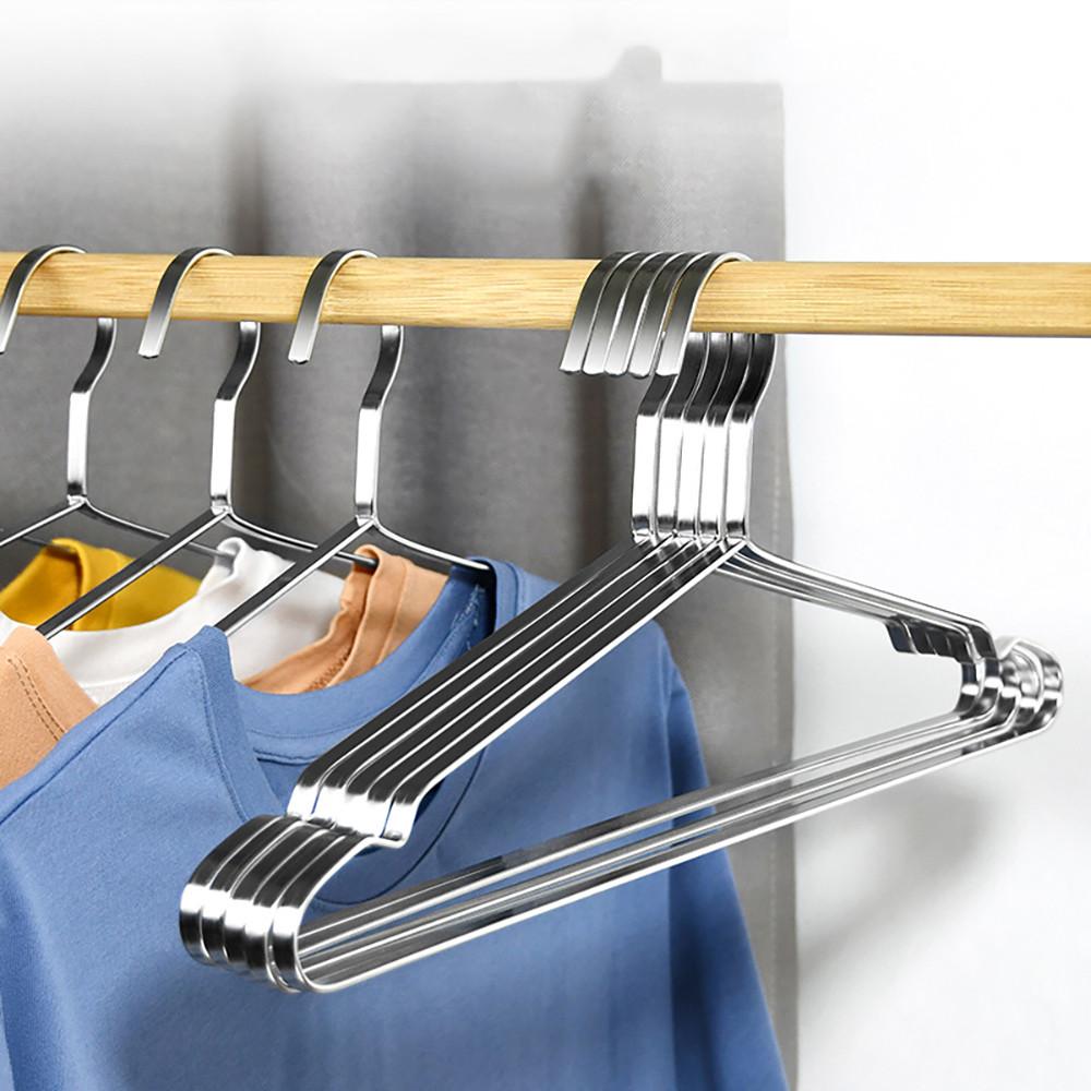 도도팩토리 스텐 옷걸이 5P세트 두꺼운 튼튼한 스테인레스 어깨뿔방지 옷걸이