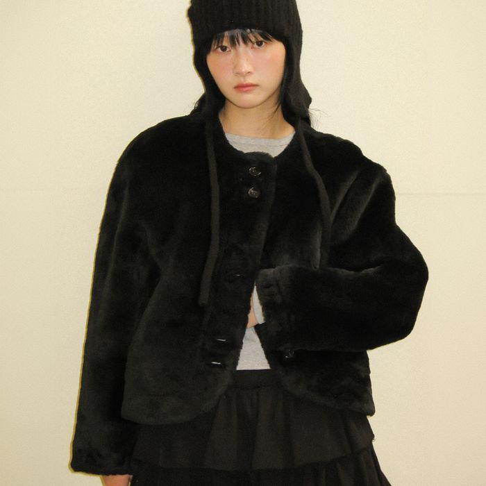 SUEDE FUR MUSTANG JACKET BLACK