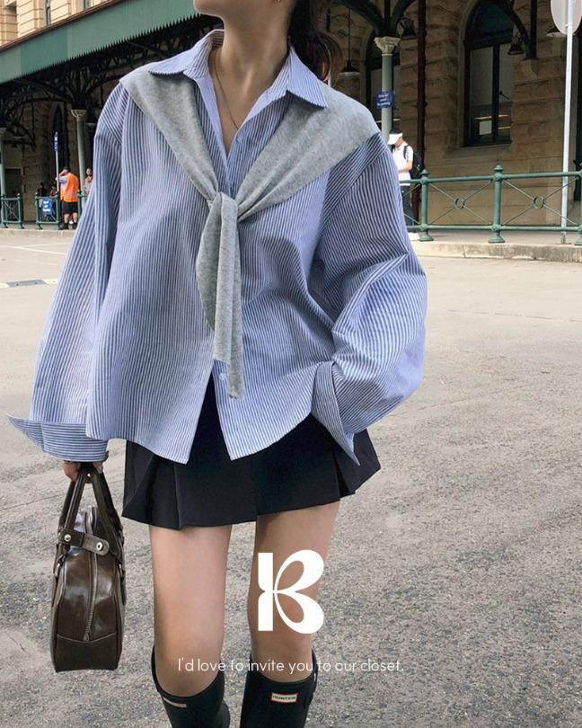 [당일출고][MADE/보이핏]본다이 옥스포드 스트라이프 셔츠
