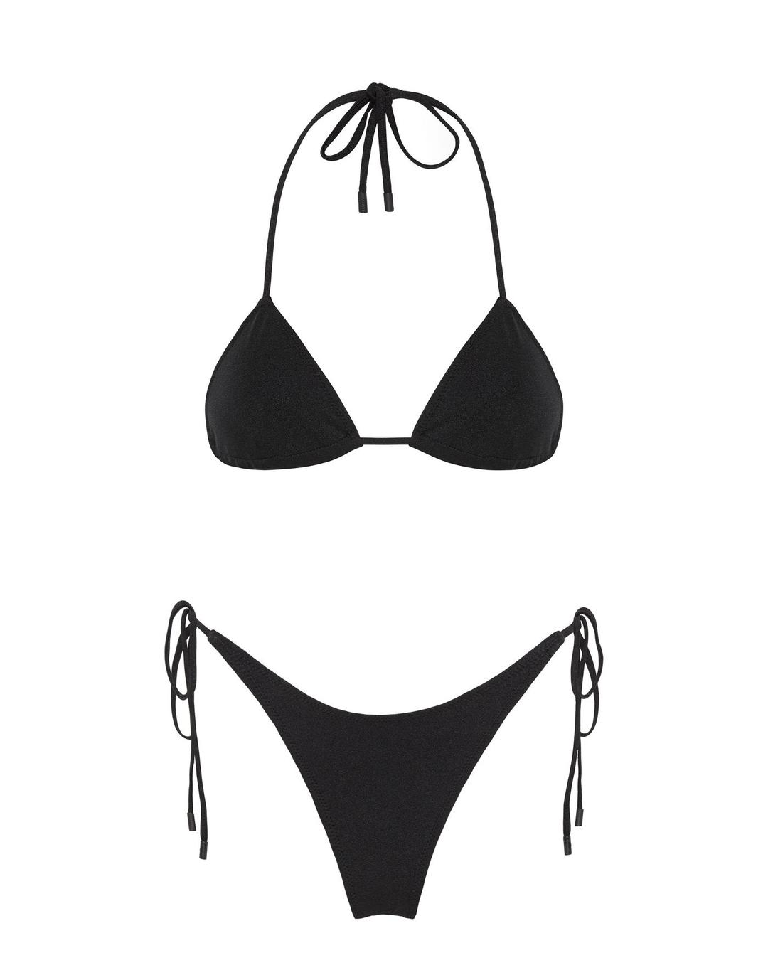 VINCA - EBONY BLACK Triangle Bikini Set - Top / XXS / Normal
