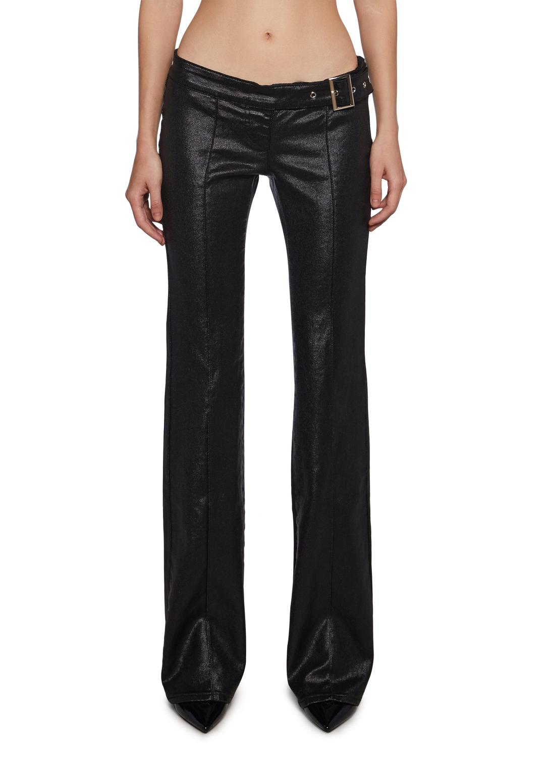 Gia Coated Denim Flare Jeans - BLACK / XX-Large