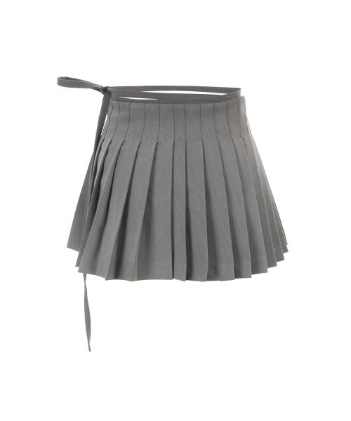 Avant 2-ways wrap pleated skirt 003 (Gray)