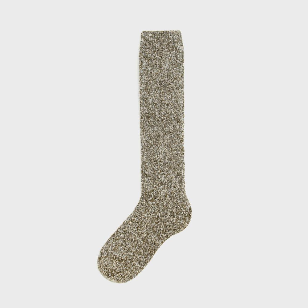 wool mid calf cable mixed mocha