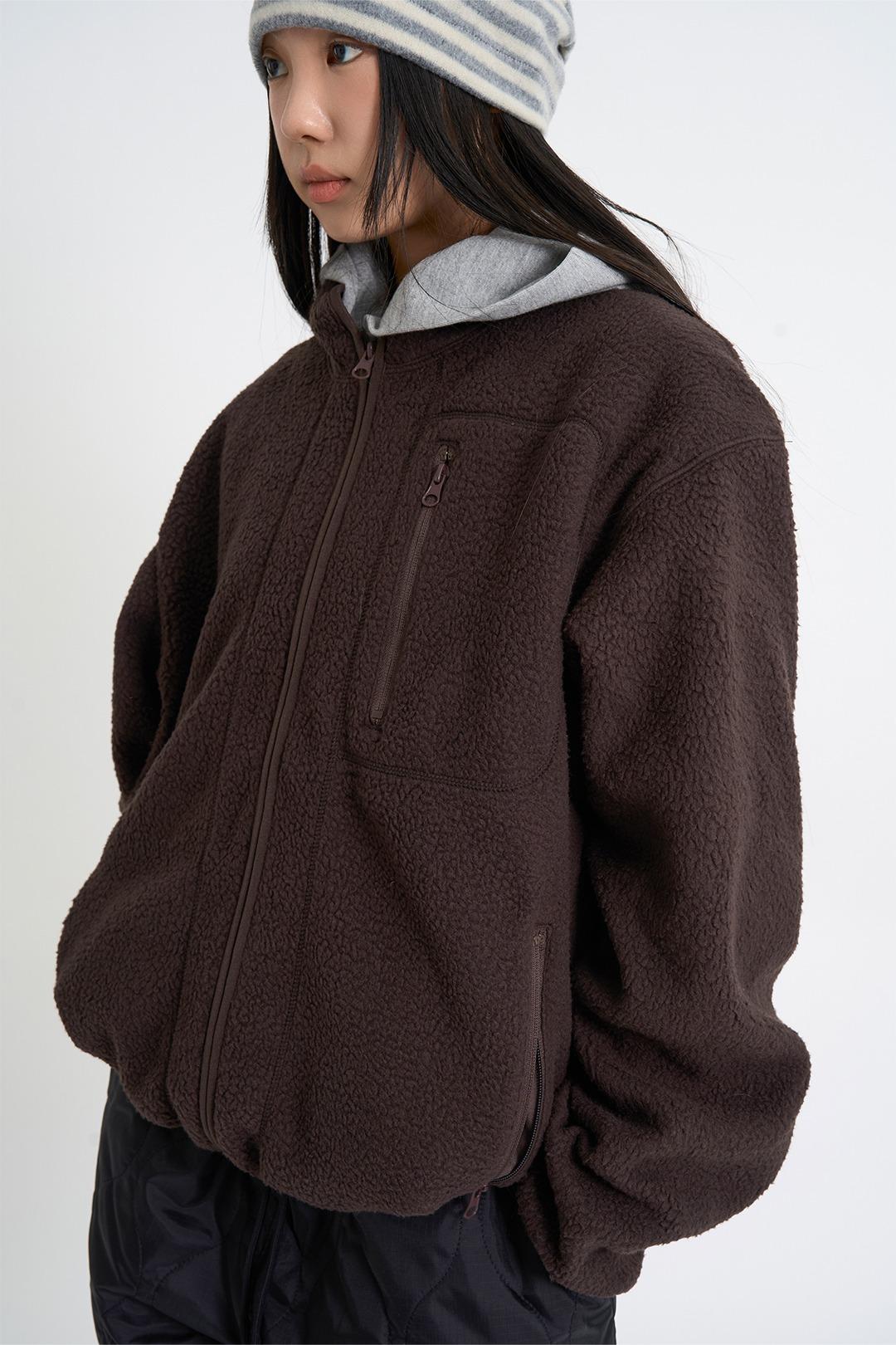 파인 오버핏 후리스 자켓