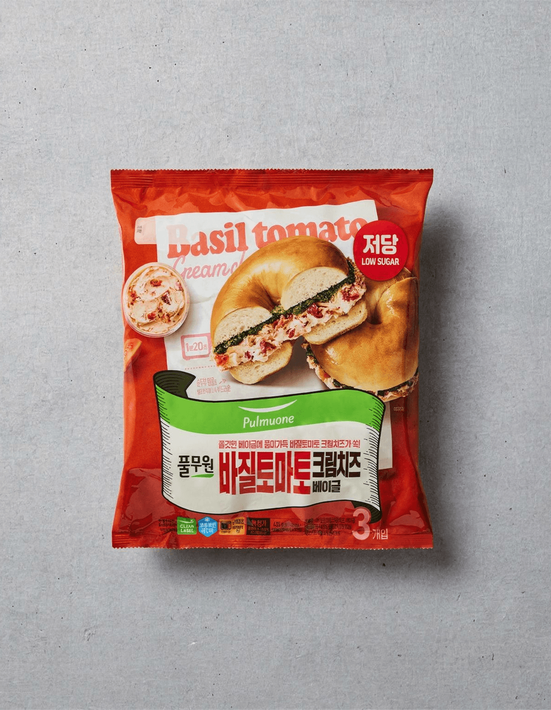 [풀무원] 바질 토마토 크림치즈 베이글 (145g X 3개)