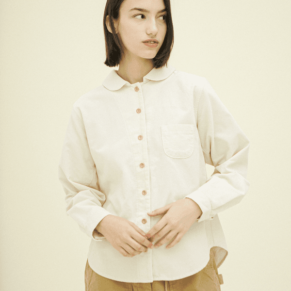 라운드 셔츠 (코듀로이) 크림 244301SCR