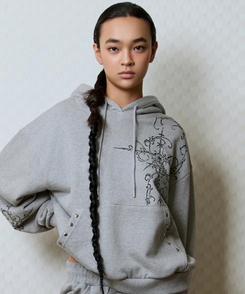 GT PRINTED HOODIE(GRAY)