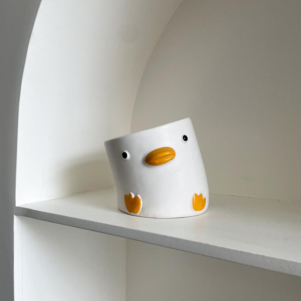 달링덕 팟 인테리어 홈가드닝 유니크 화분 세라믹 분갈이 다육화분