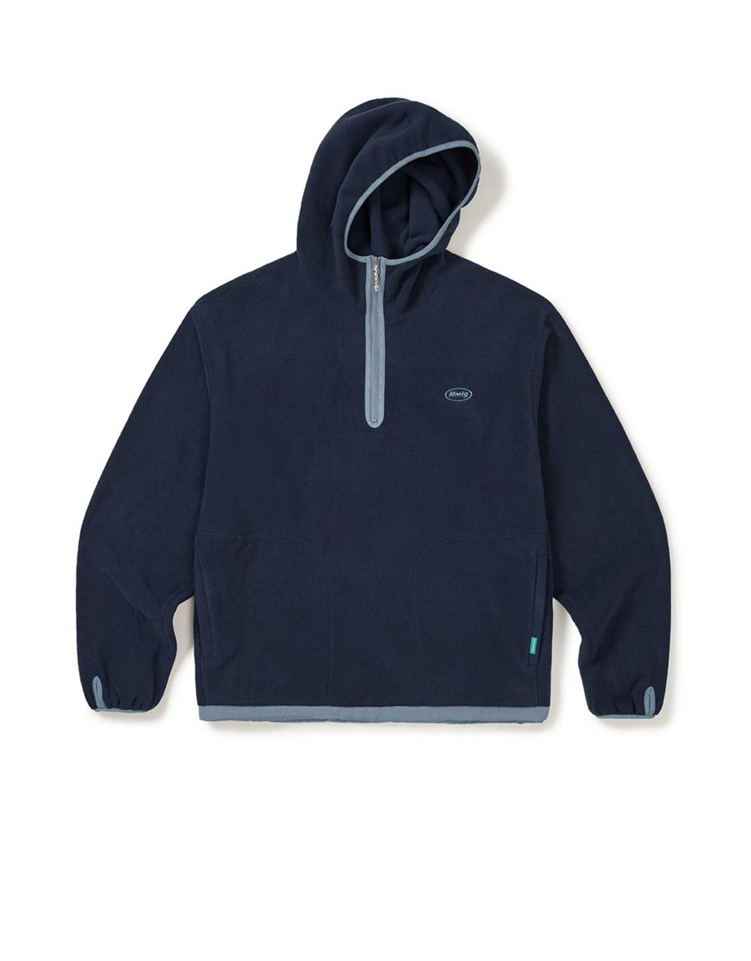 [Mmlg] LOGO EMBOSSING FLEECE HOODIE (NAVY)