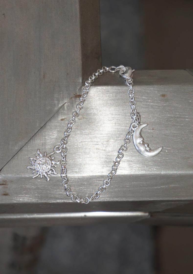 [B202]sun and moon bracelet/체인 팔찌 레이어드팔찌 빈티지 시선
