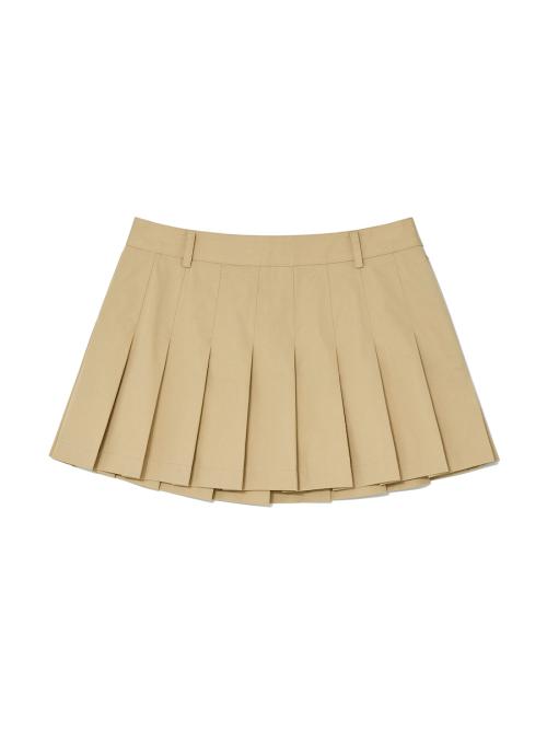 GIRLFRIEND PLEATED MINI SKIRT (BEIGE)