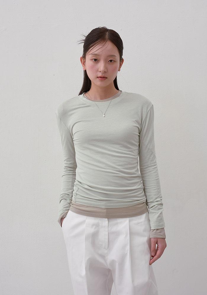 TENCEL LAYERED T-SHIRT-MINT