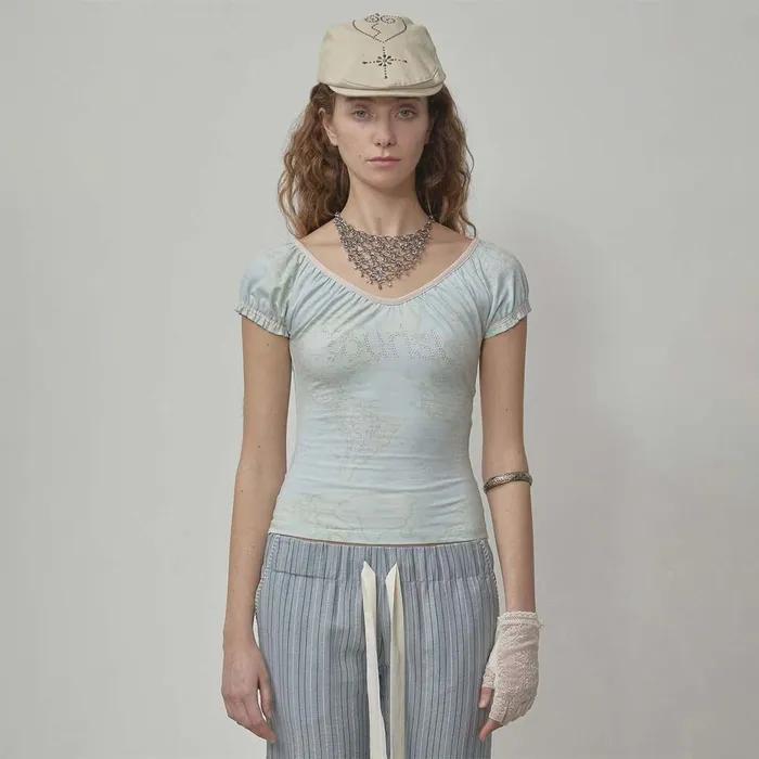 Tourist Scoop Back Tee Baby Blue