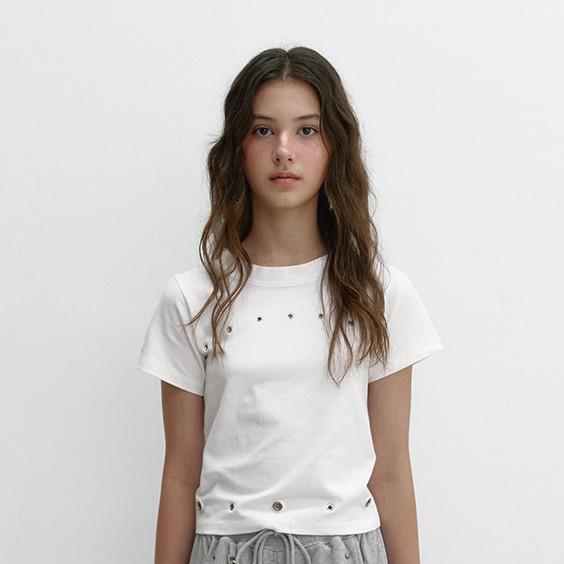 CURVE EYELET T (IVORY)