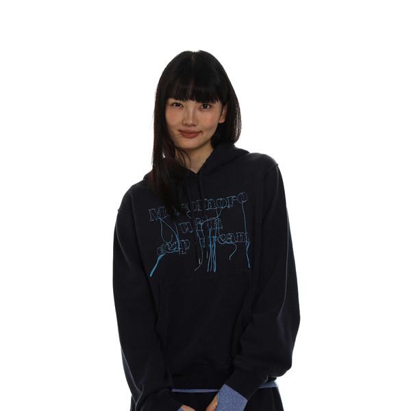 Loose Micro Texture Lettering Hoodie