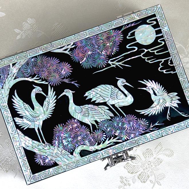 만월송학 나전 보석함