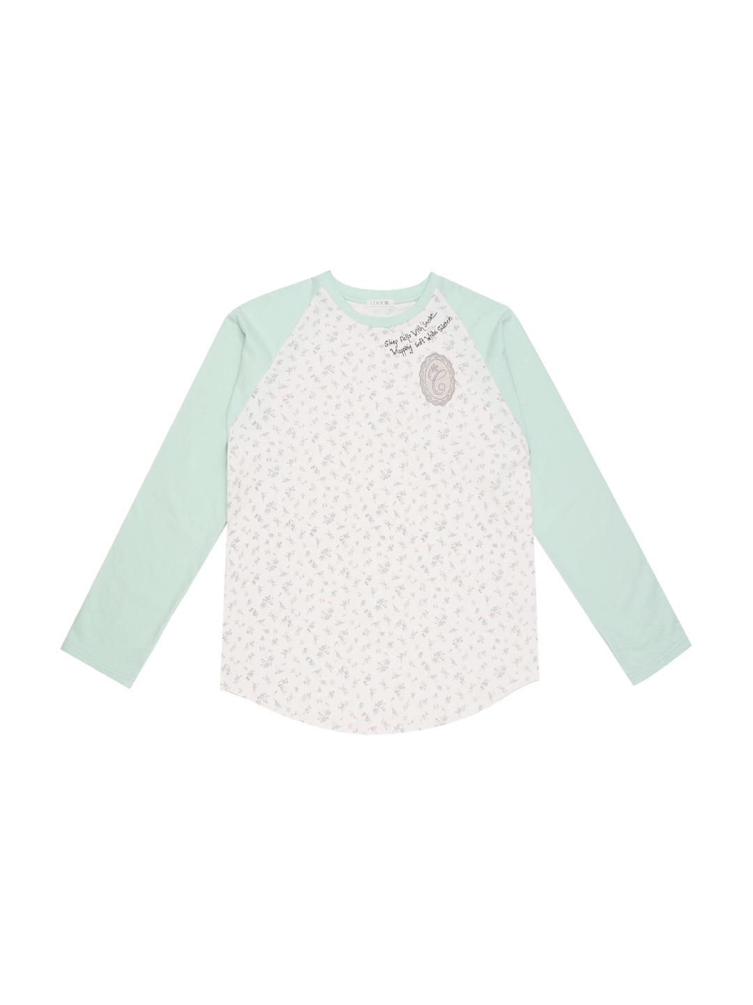 SLEEP WELL T-SHIRT MINT & BLUE FLOWER
