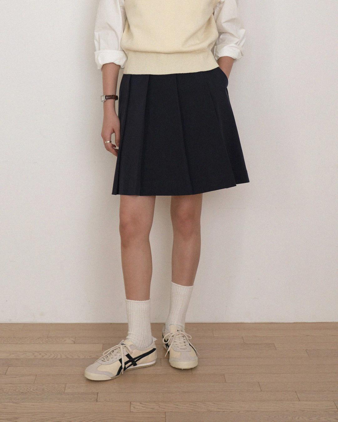 (2/16 15:00) Penelope cotton skirt - deep navy