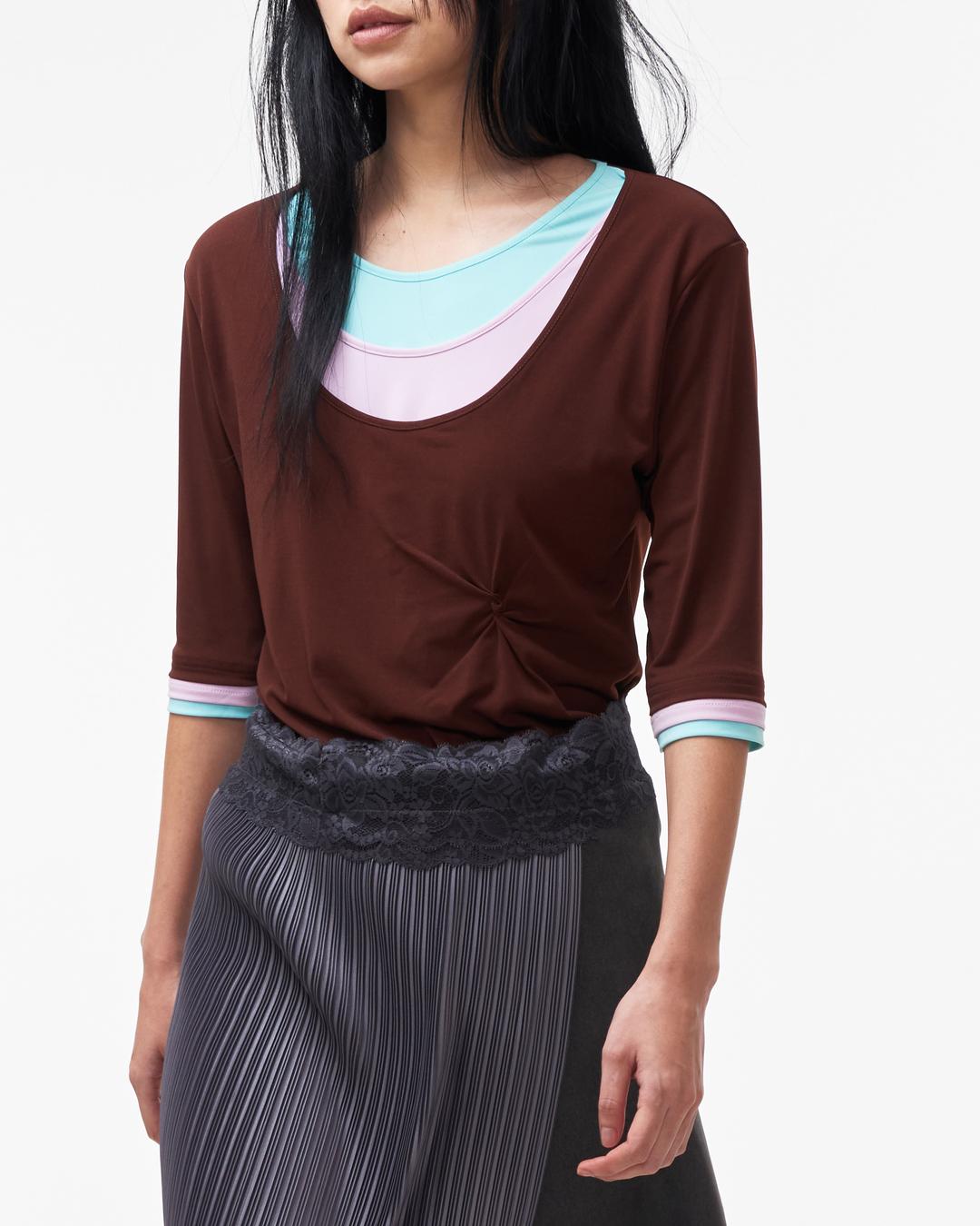 3-LAYERED HALF TOP brown