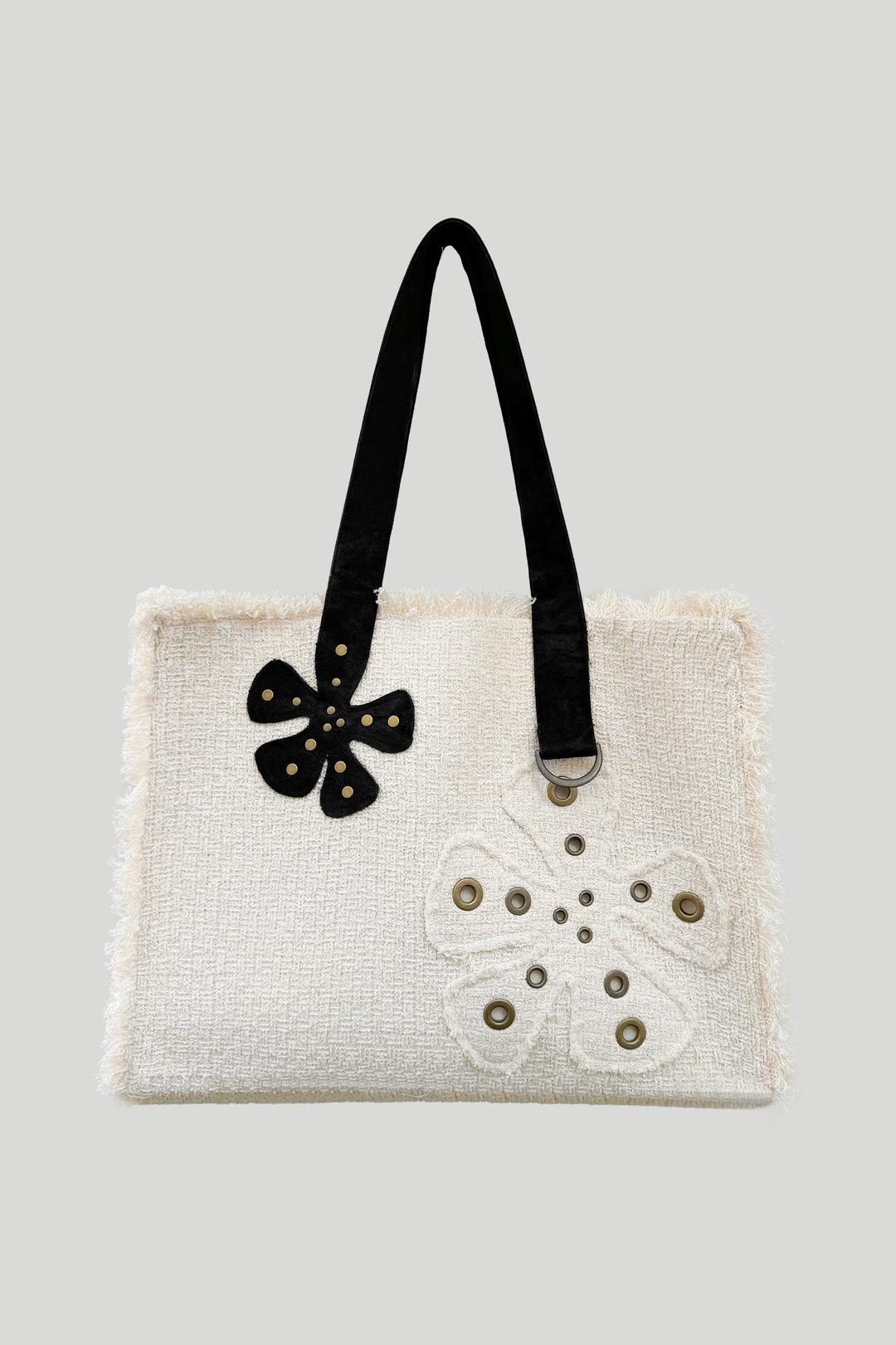 FLOWER TWEED BAG