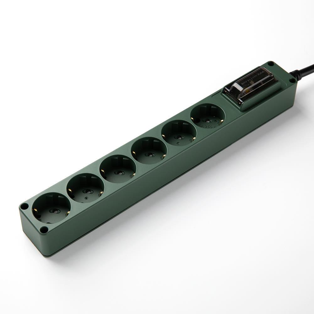 현대 오브제 카키 6구 누전차단기 고용량멀티탭 4000W멀티탭 안전한 인덕션 1.5m