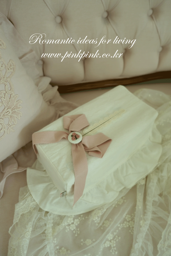 *프렌치 로맨틱리본 티슈커버