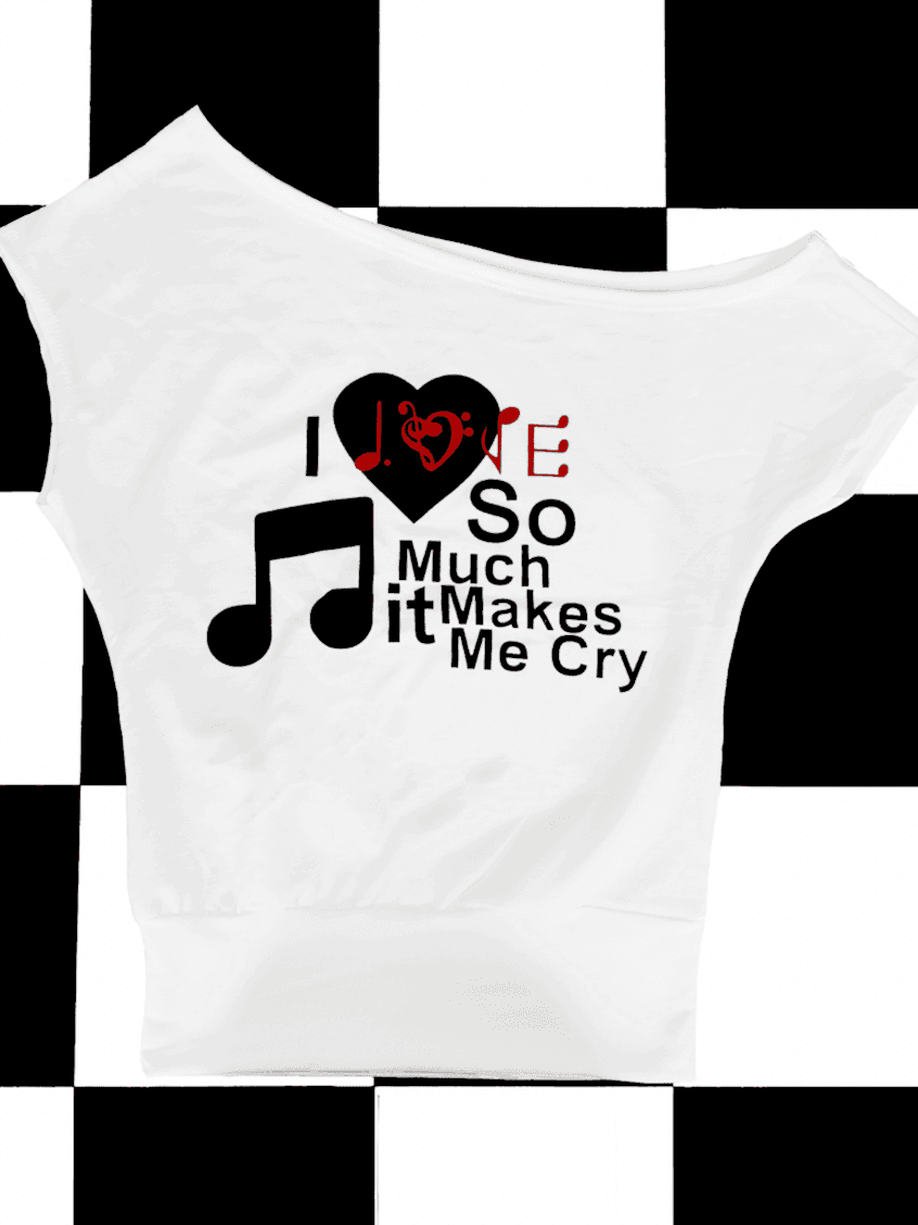 I LOVE MUSIC OFF SHOULDER