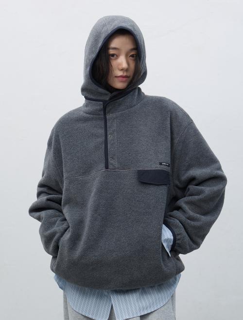 UNISEX 소프트 하이넥 플리스 아노락 세트[CHARCOAL] / SBE4U02010