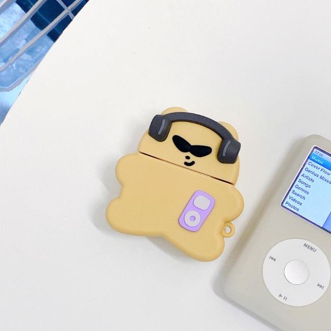 [룸룸] 뮤직 곰돌이 에어팟케이스 (for Airpods 1&2)