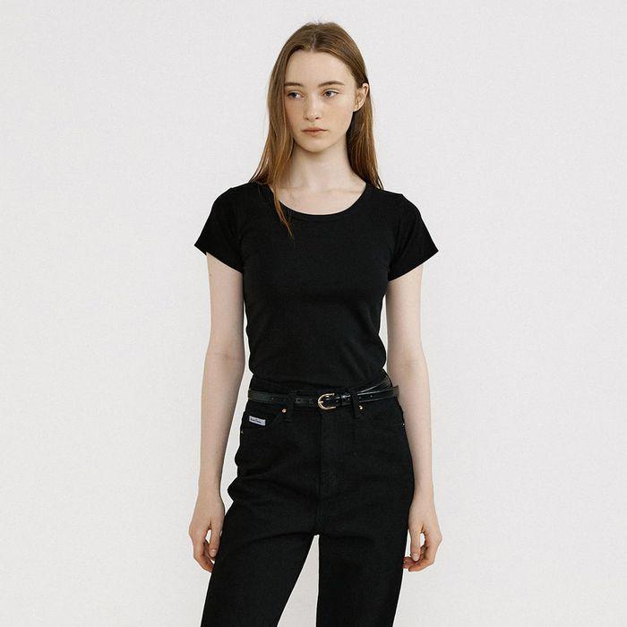 Silket Scoop Neck Tee (Black)