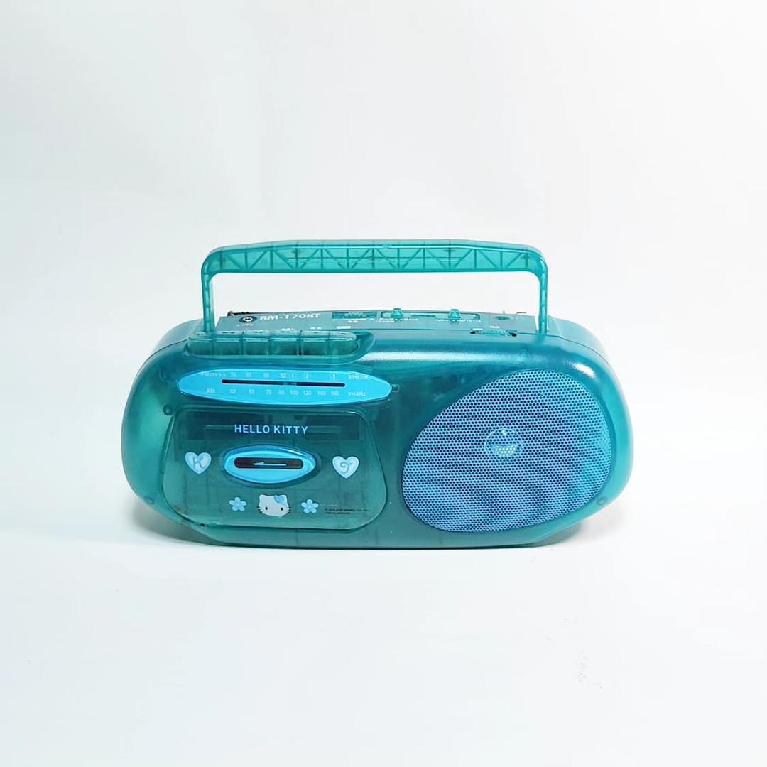 헬로키티 카세트 플레이어 블루 스켈레톤 | 후루츠패밀리