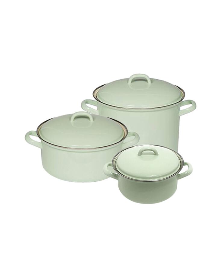 리스 번트 법랑 양수냄비 3종세트(16,22,22(H)cm)
