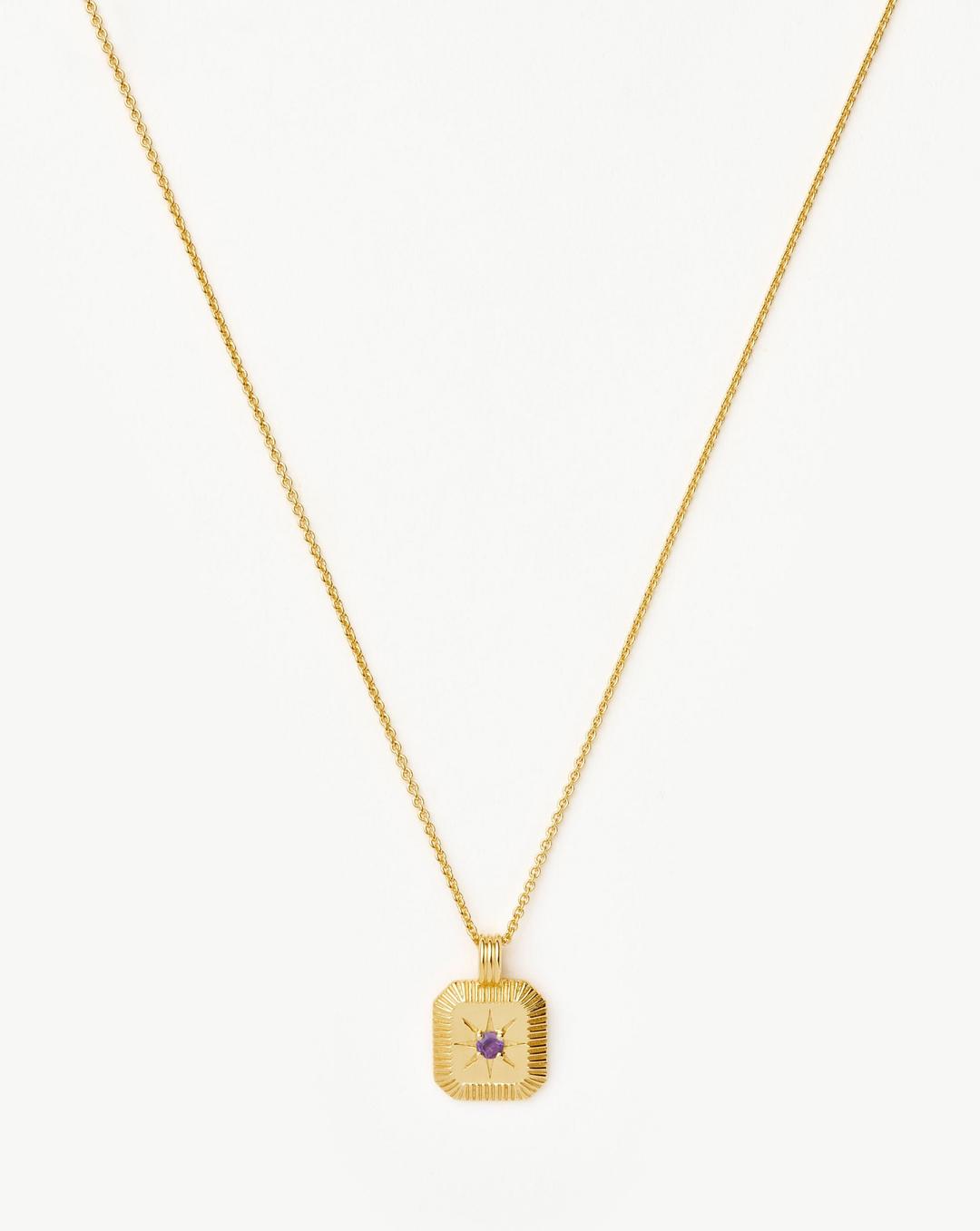 February Birthstone Pendant Necklace | 18ct Gold Vermeil/Amethyst