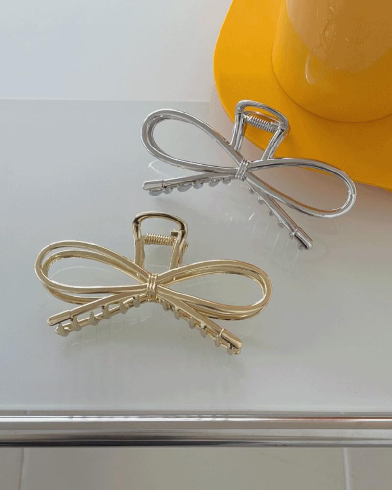 메탈 왕리본핀 대왕 대형 반묶음 리본집게핀