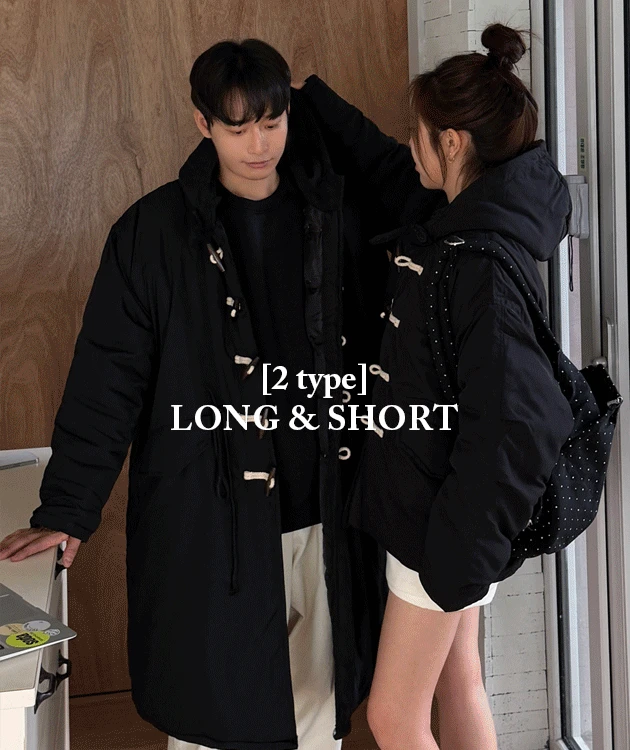 [남녀공용] 태리 오버핏 롱&숏 후드 더플 야상 점퍼