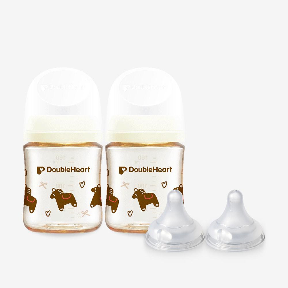 더블하트 PPSU 젖병 헬로베이비 말랑이 160ml 트윈팩 세트 (젖병2개+젖꼭지2입)
