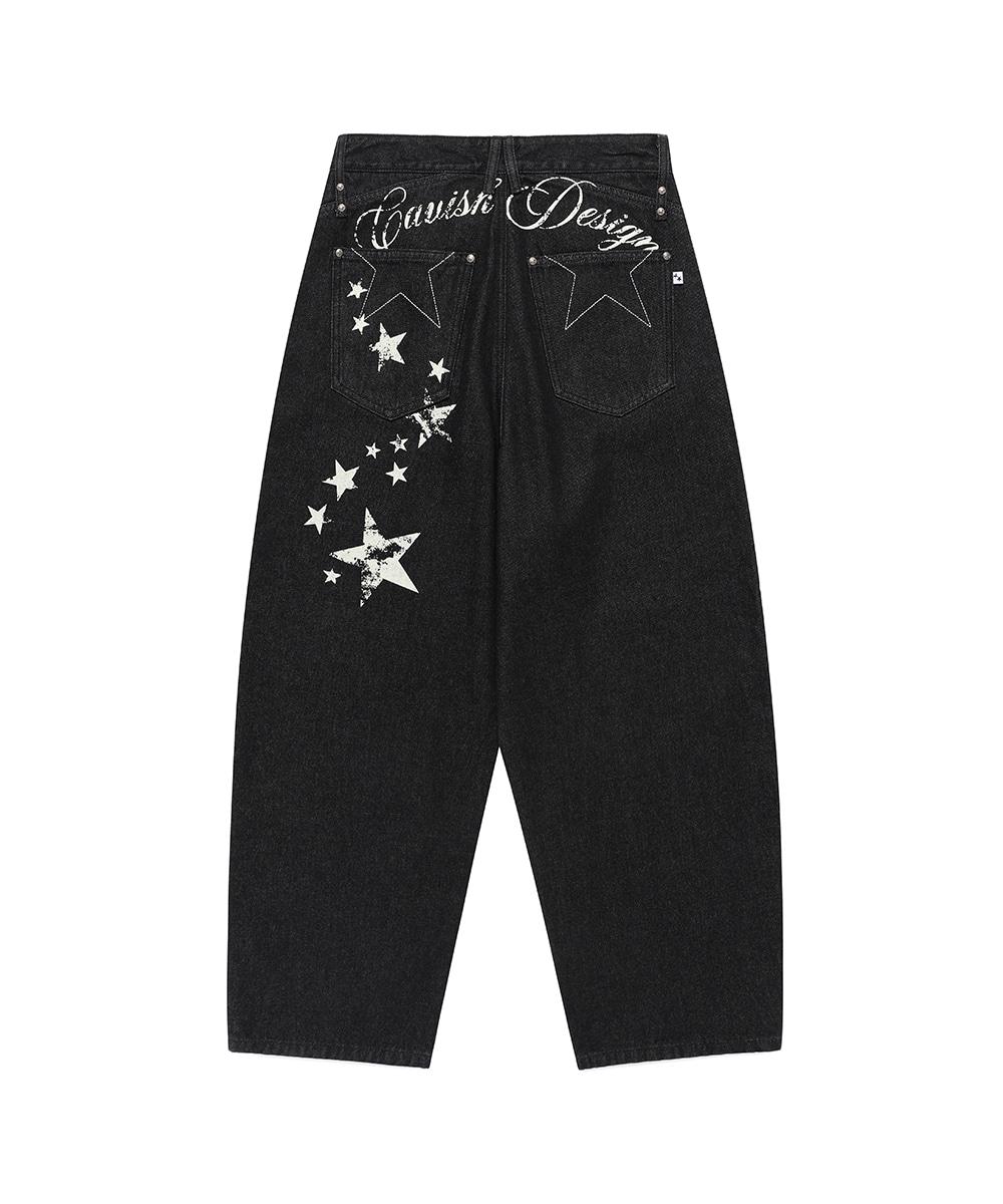 W MILKY WAY DENIM PANTS[BLACK]
