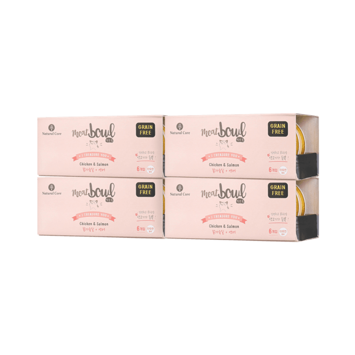 네츄럴코어 밋보울 닭가슴살&연어 캔 6개입