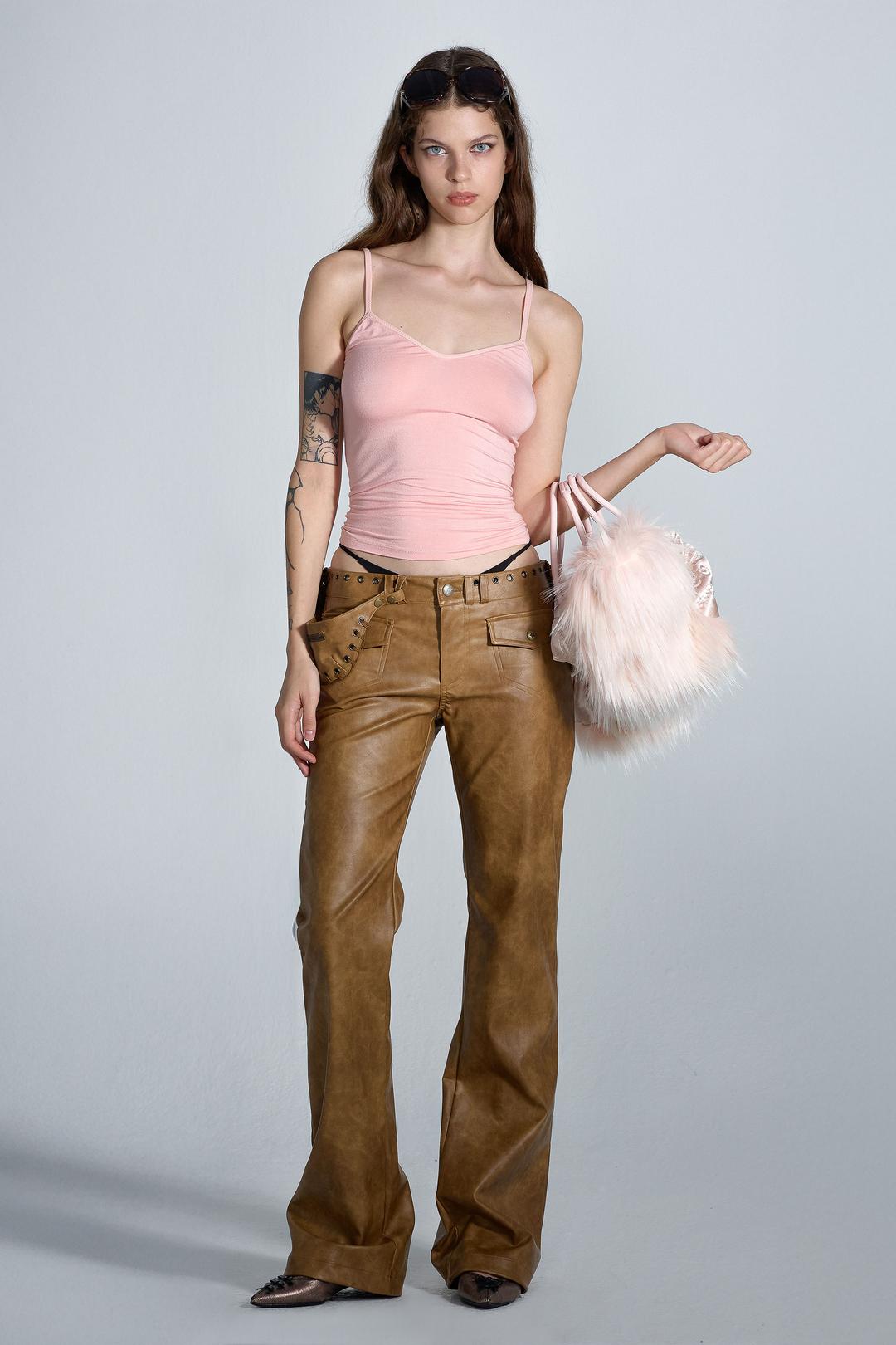 Western Fanny Pack Pants Brown