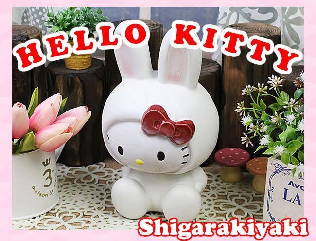 信楽焼 ハローキティちゃんうさぎ 陶器ウサギ 置物 やきもの しがらきやき 焼き物 置き物 キティちゃん ギフト ok-0064