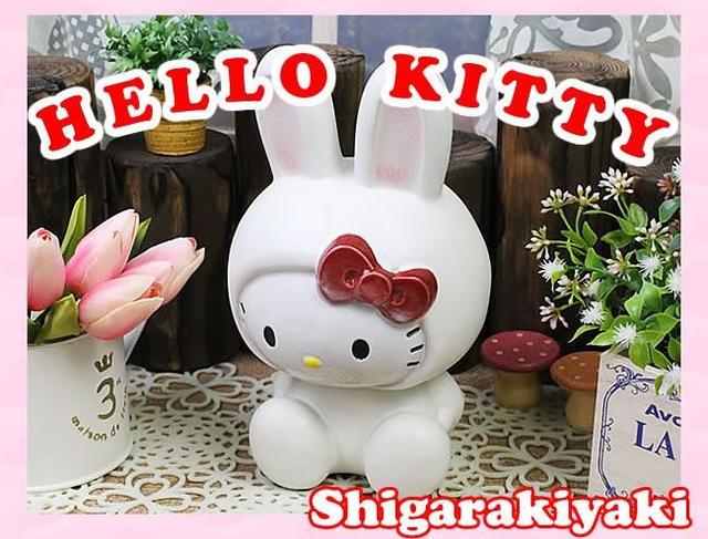 信楽焼 ハローキティちゃんうさぎ 陶器ウサギ 置物 やきもの しがらきやき 焼き物 置き物 キティちゃん ギフト ok-0064