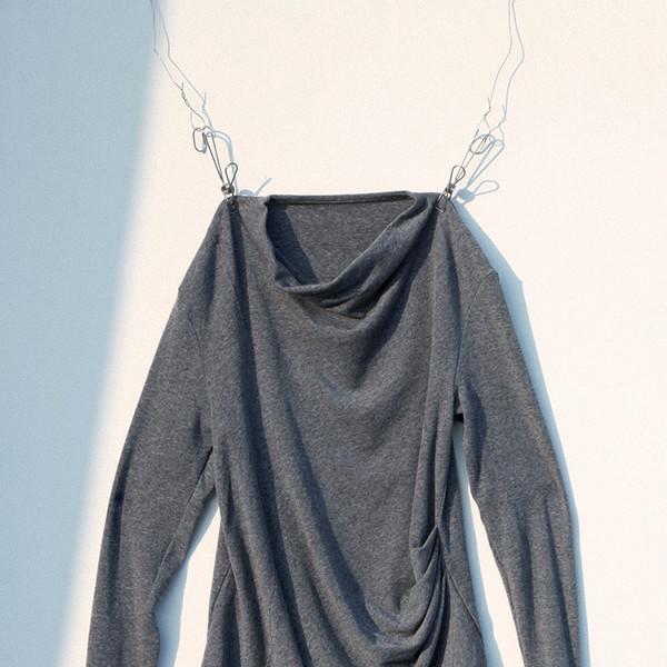 Wool Lyocell T- shirts :Fog Grey
