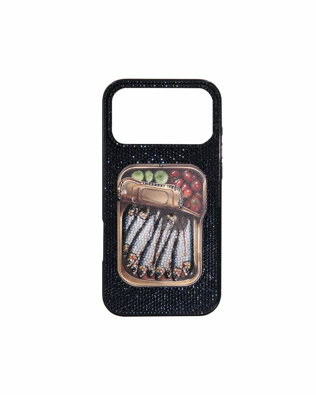 Sardine Can Art Artificial Crystal Phone Case - Black