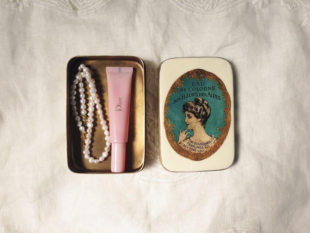 여인 사각 브라스 엔틱 앤틱 보석함 오브제 인테리어 그린 주얼리