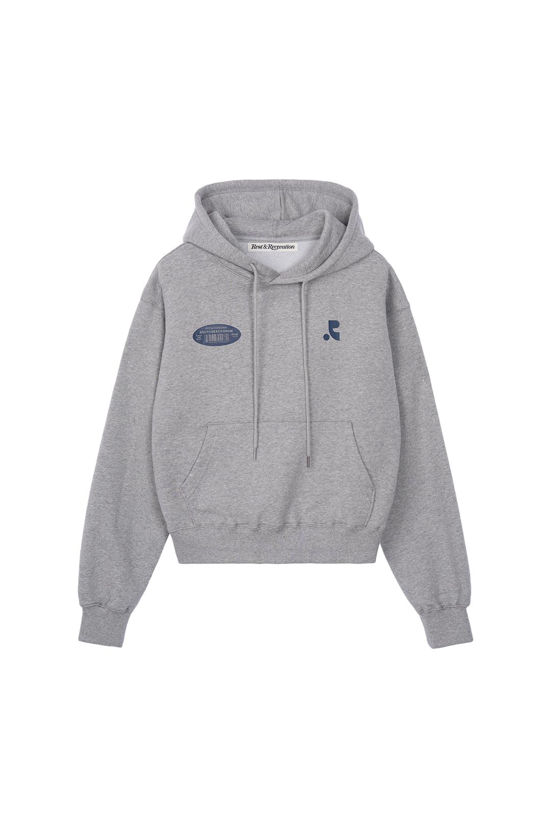 RR 22 LOGO CROPPED HOODIE - GREY